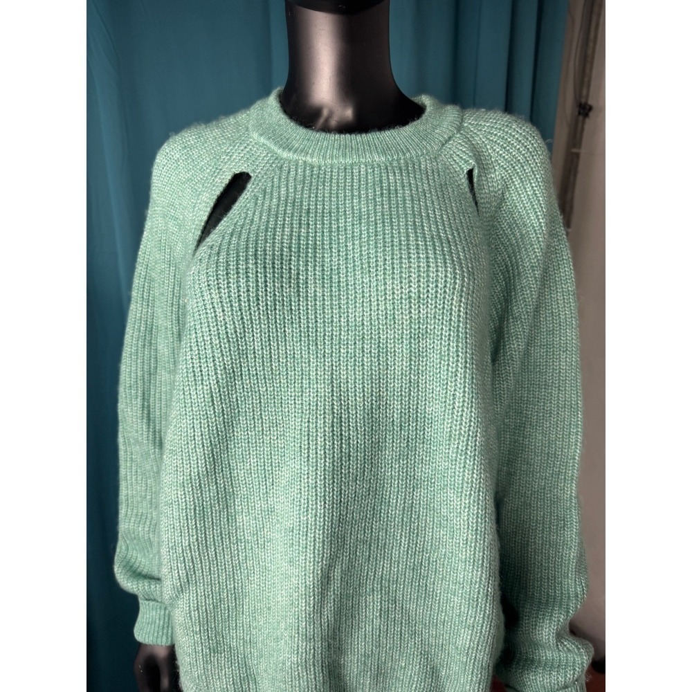 Worthington Women's Teal Green Cutout Shoulder Knit Sweater 2X - Picture 5 of 11
